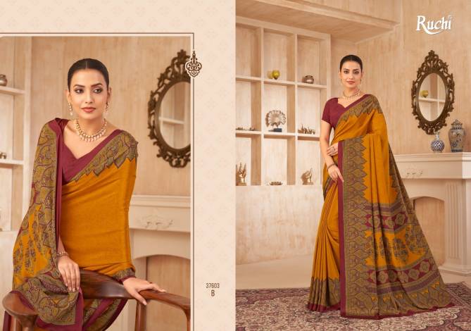 Vivanta Silk 38 By Ruchi Silk Crepe Printed Sarees Wholesale Shop In Surat